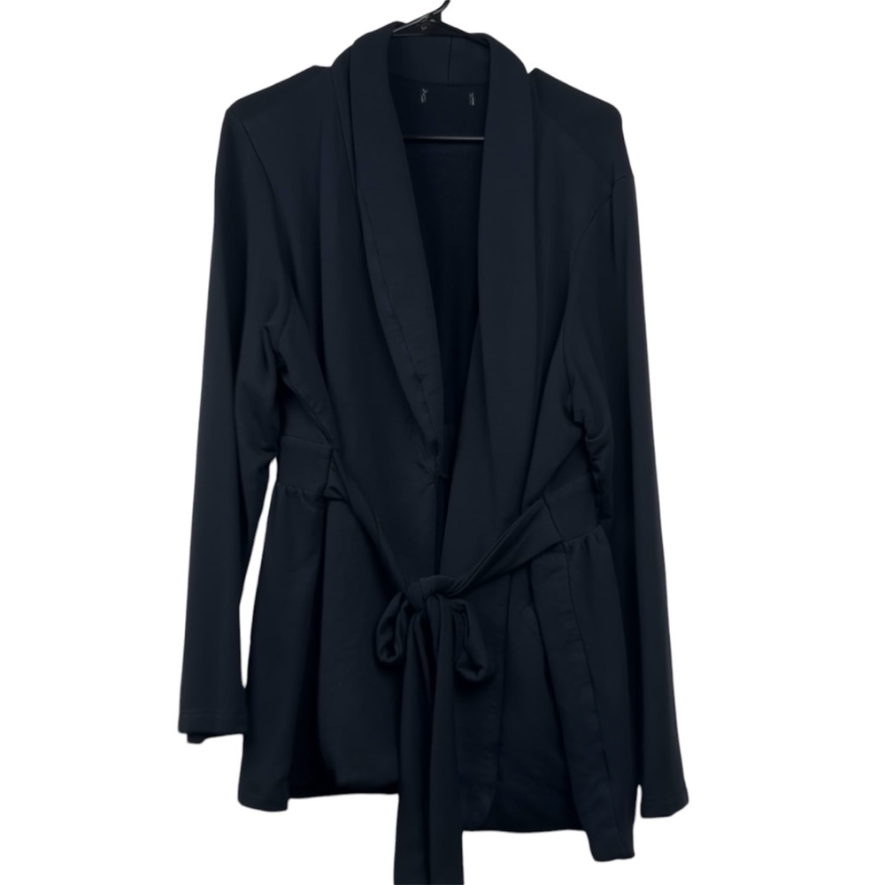 Black Modal Fleece Sweater Cardigan One Size